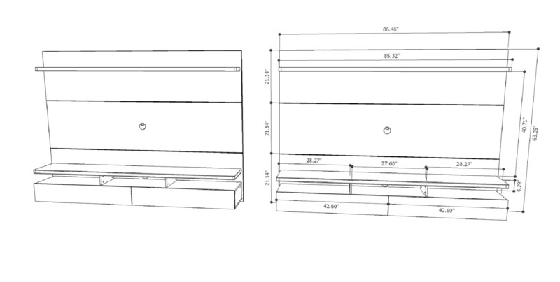 Everley Floating Entertainment Center for TVs up to 80"