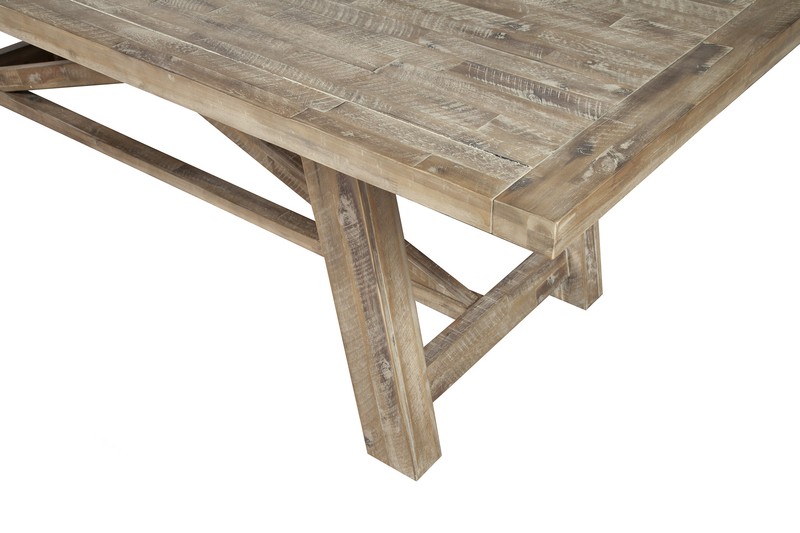 Fahey Extendable Acacia Solid Wood Trestle Dining Table