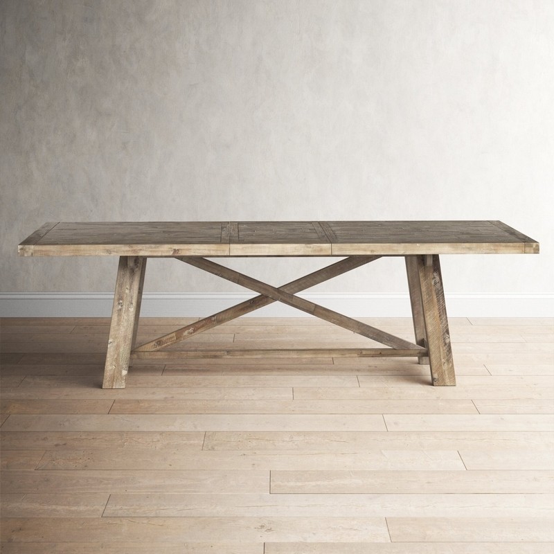 Fahey Extendable Acacia Solid Wood Trestle Dining Table