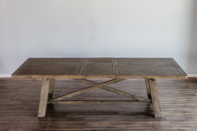 Fahey Extendable Acacia Solid Wood Trestle Dining Table