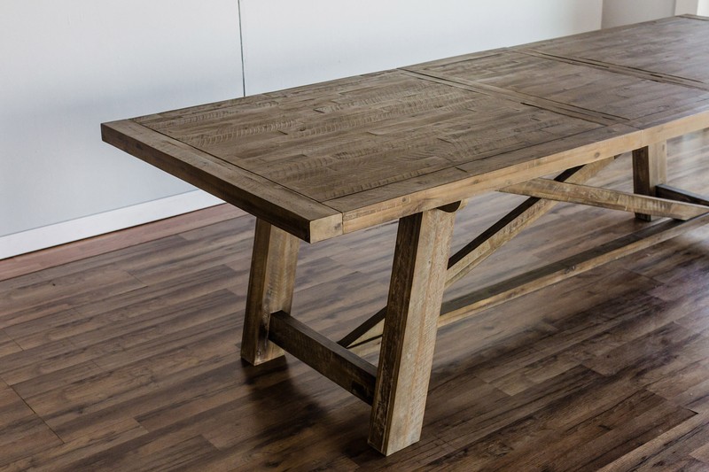 Fahey Extendable Acacia Solid Wood Trestle Dining Table
