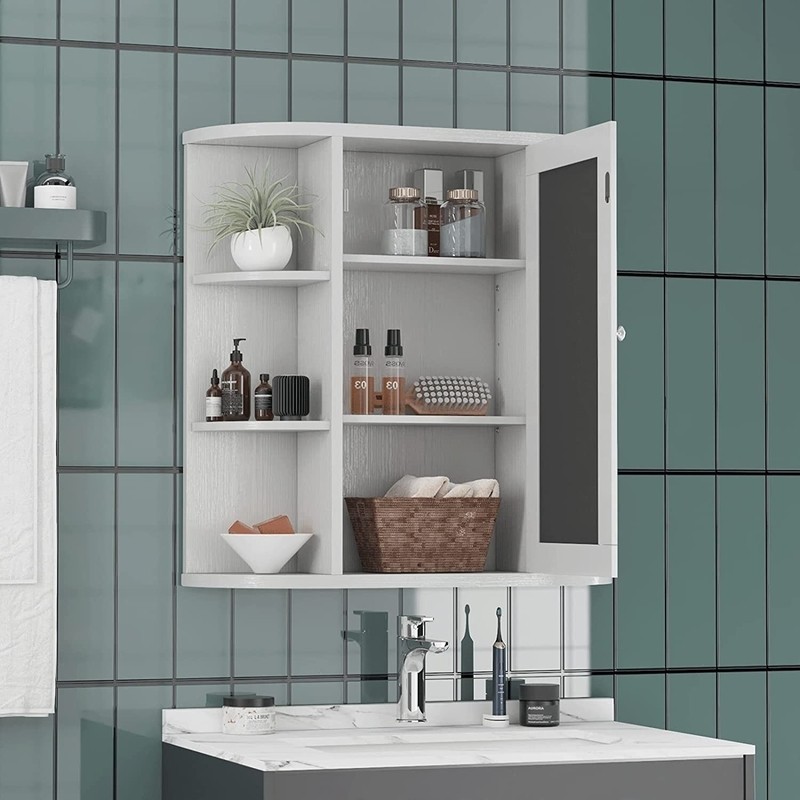 Felda 23.8'' W x 23.8'' H x 6.4'' D Solid Wood Wall Mounted Bathroom Cabinet