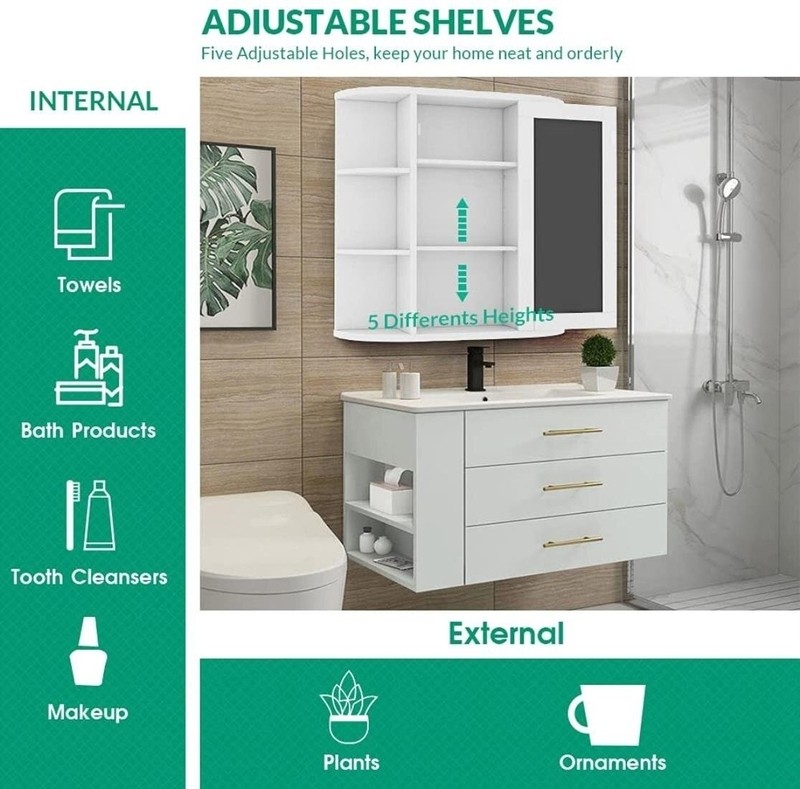Felda 23.8'' W x 23.8'' H x 6.4'' D Solid Wood Wall Mounted Bathroom Cabinet