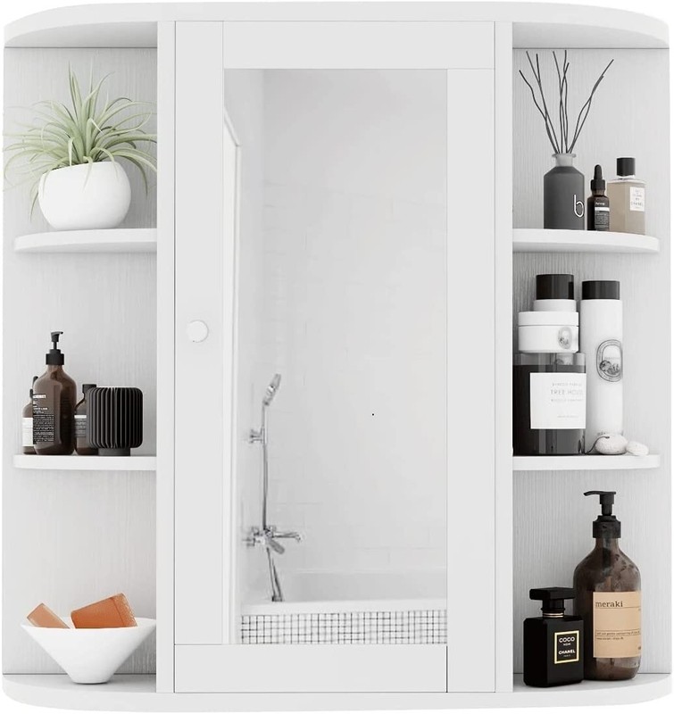 Felda 23.8'' W x 23.8'' H x 6.4'' D Solid Wood Wall Mounted Bathroom Cabinet