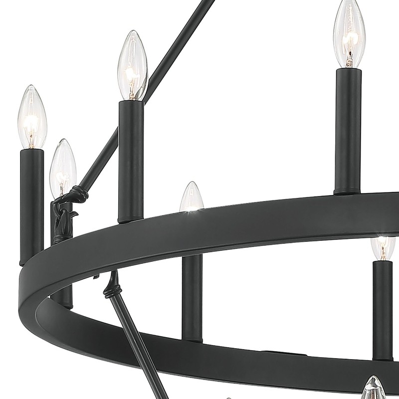 Finchley 20 - Light Candle Style Wagon Wheel Chandelier