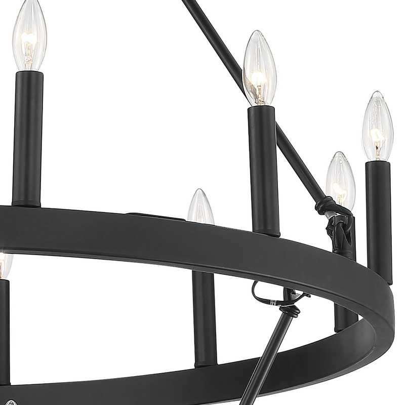 Finchley 20 - Light Candle Style Wagon Wheel Chandelier