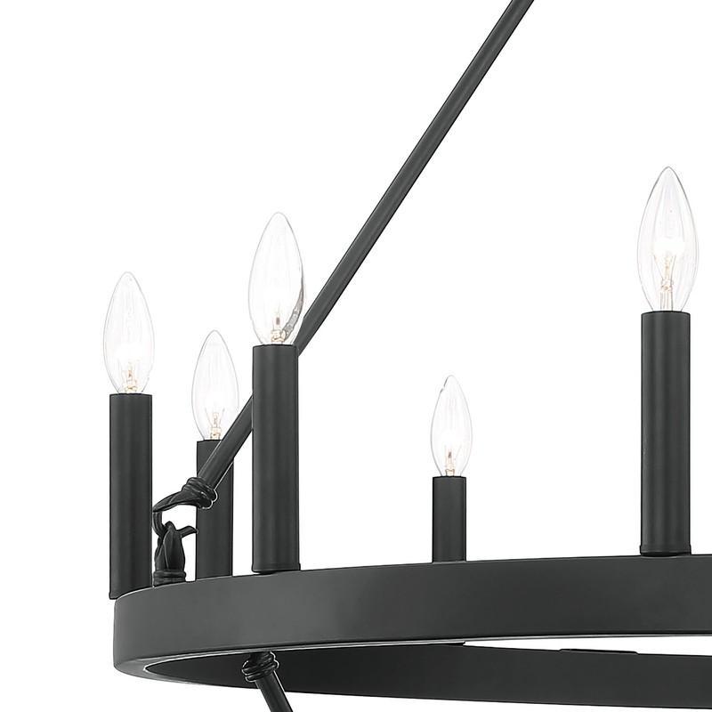 Finchley 20 - Light Candle Style Wagon Wheel Chandelier
