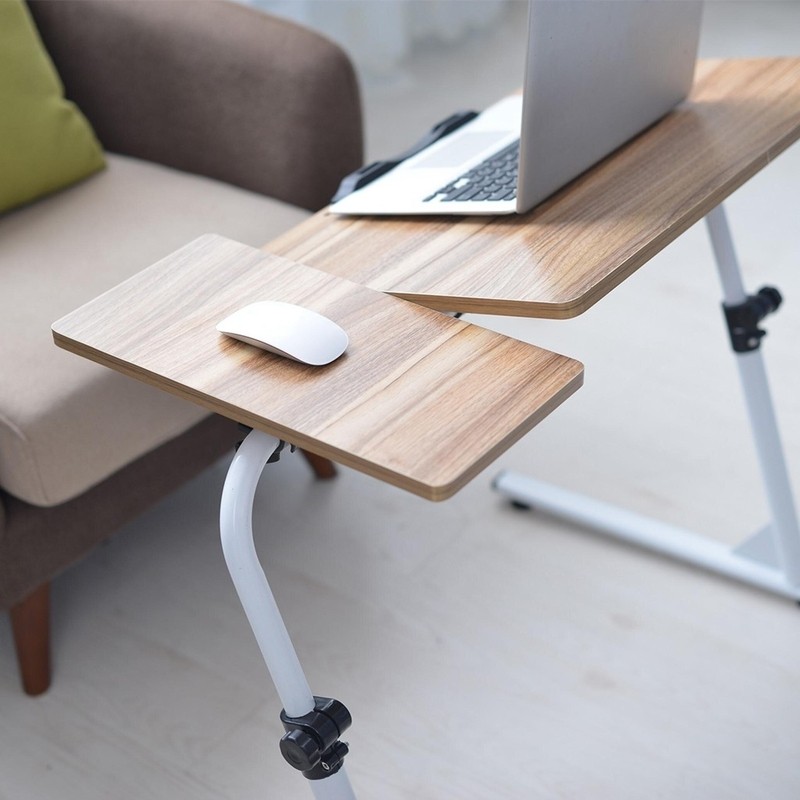 Folding Mobile Side Table Height Adjustable Laptop Table TV Tray