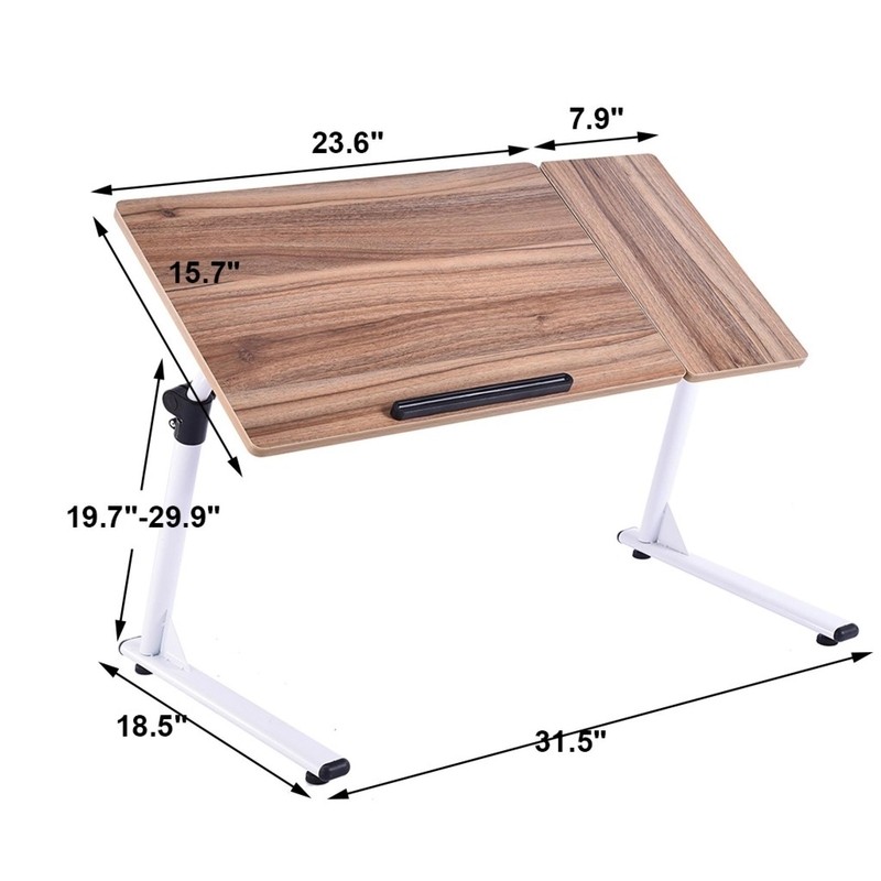Folding Mobile Side Table Height Adjustable Laptop Table TV Tray