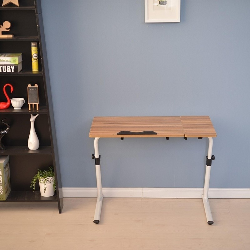 Folding Mobile Side Table Height Adjustable Laptop Table TV Tray