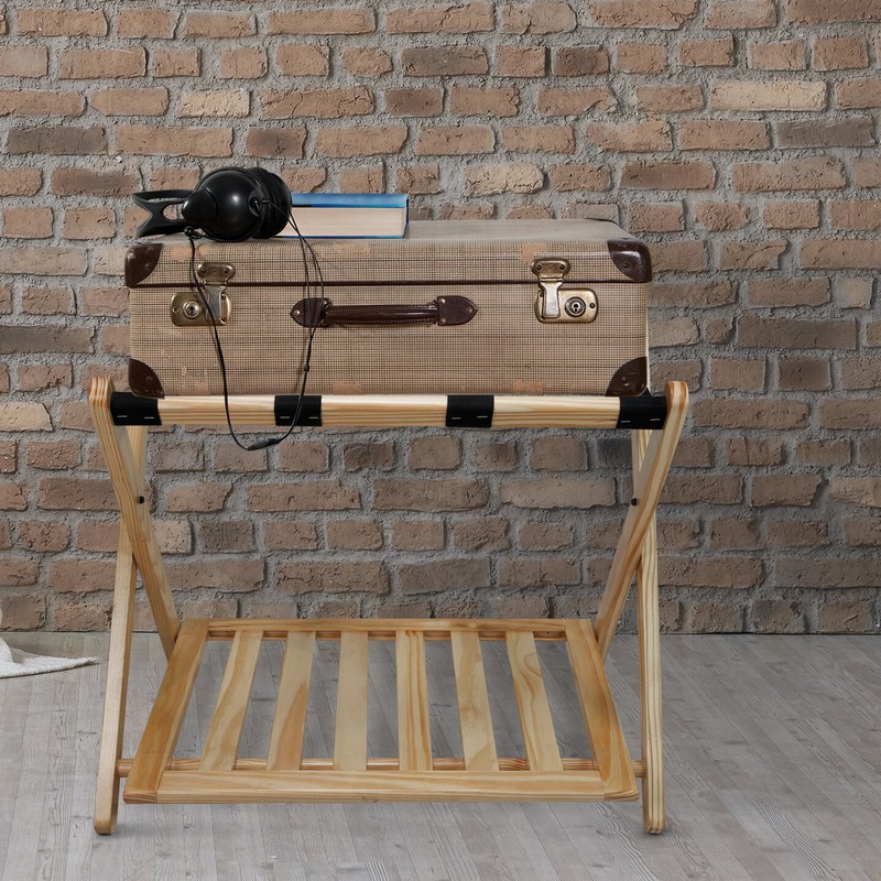 Folding Wood Luggage Rack