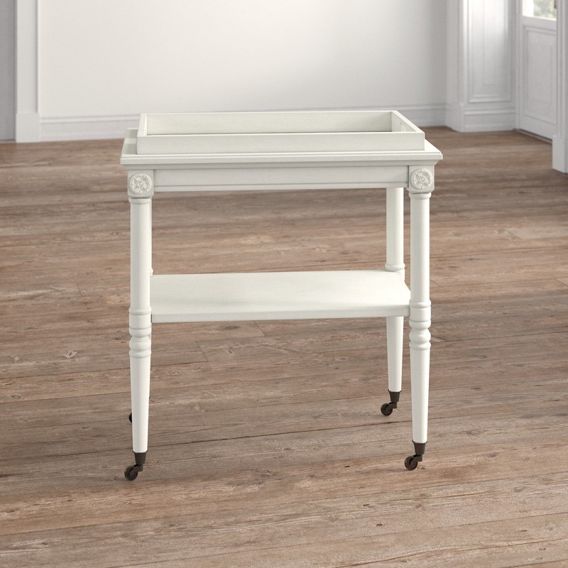 Folk 30'' Wide Bar Cart with Removable Serving Tray