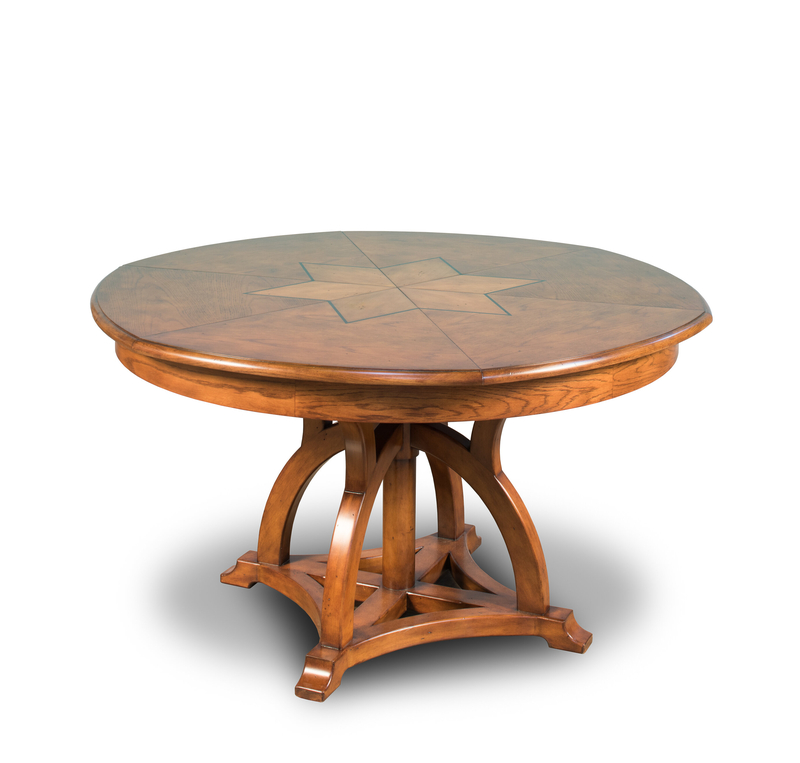 Fontenelle Extendable Walnut Solid Wood Pedestal Dining Table