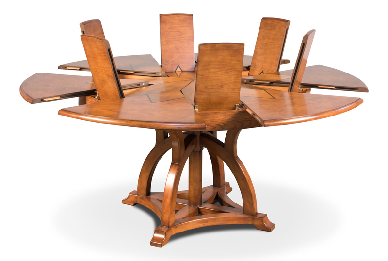 Fontenelle Extendable Walnut Solid Wood Pedestal Dining Table