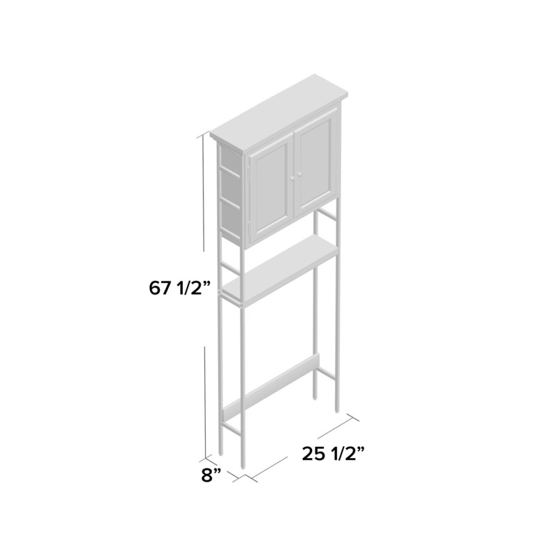 Foxborough 25.5'' W x 67.5'' H x 8'' D Solid Wood Over-The-Toilet Storage