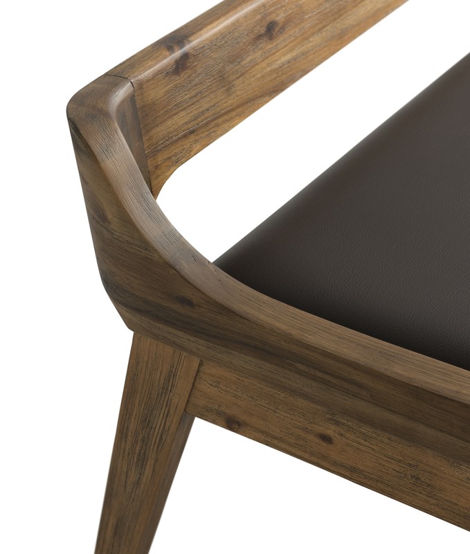 Franke Faux Leather Wood Bench