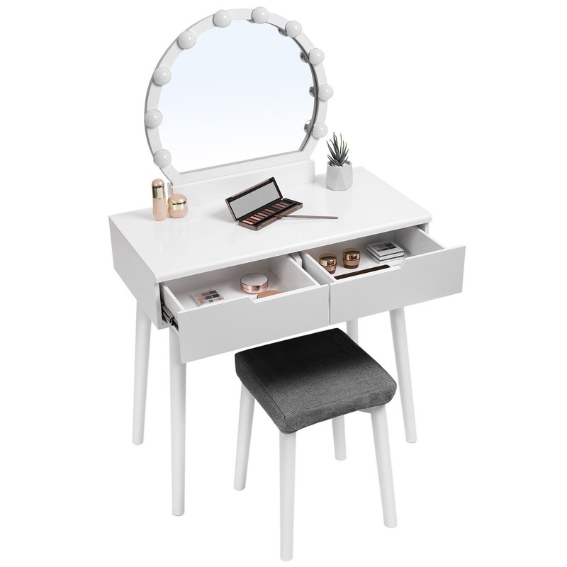 Gassaway 31.5'' Wide Vanity Set with Stool and Mirror