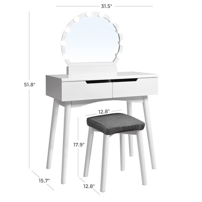 Gassaway 31.5'' Wide Vanity Set with Stool and Mirror