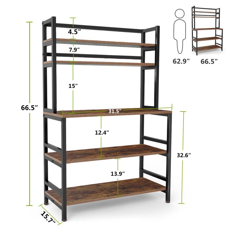 Geyer 31.5'' Iron Standard Baker's Rack with Microwave Compatibility