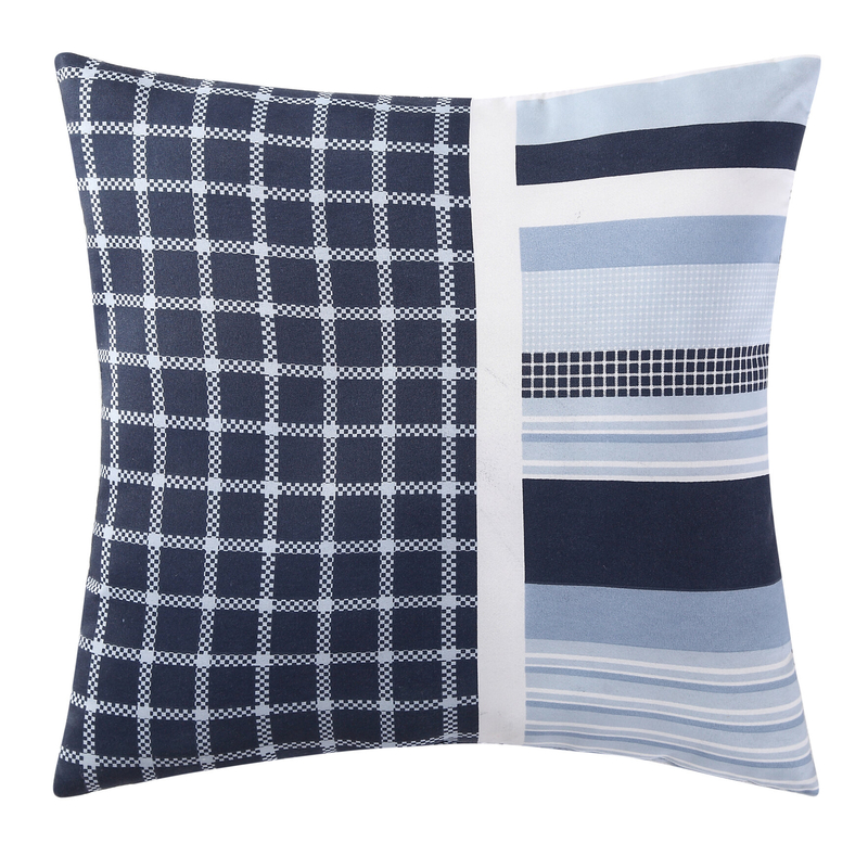 Gladwin Blue/White Microfiber Reversible Modern & Contemporary Quilt Set