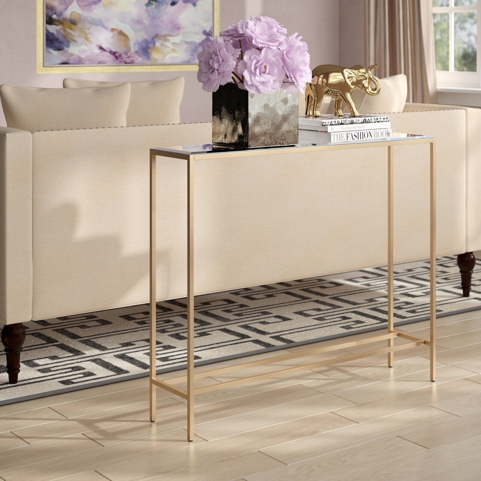 Glass and Gold Modern Glamour Table