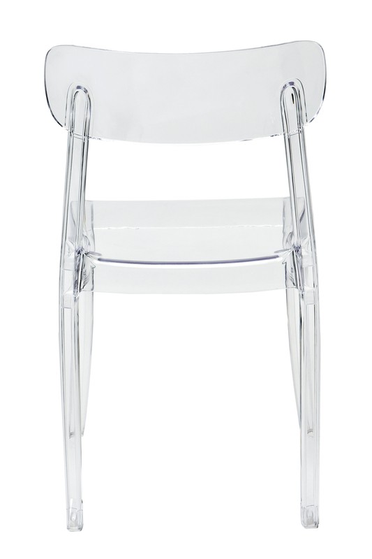 Goku Wingback Stacking Side Chair in Clear