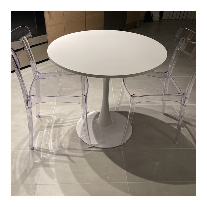 Goku Wingback Stacking Side Chair in Clear