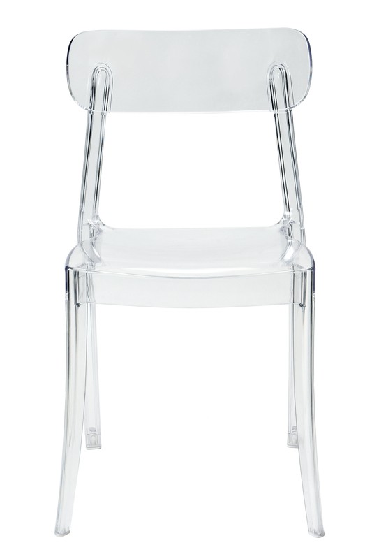 Goku Wingback Stacking Side Chair in Clear