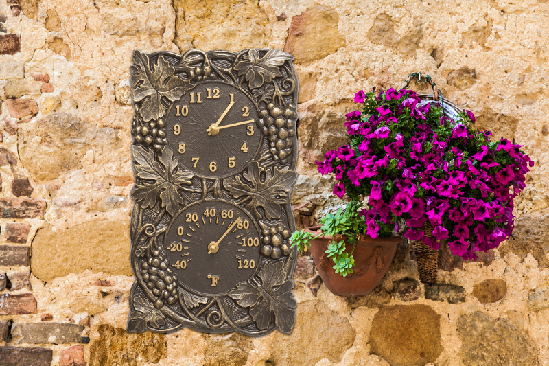 Grapevine Indoor/Outdoor Wall Clock and Thermometer