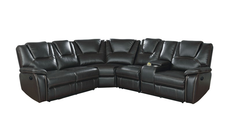 Gredmarie 107" Wide Genuine Leather Symmetrical Reclining Corner Sectional