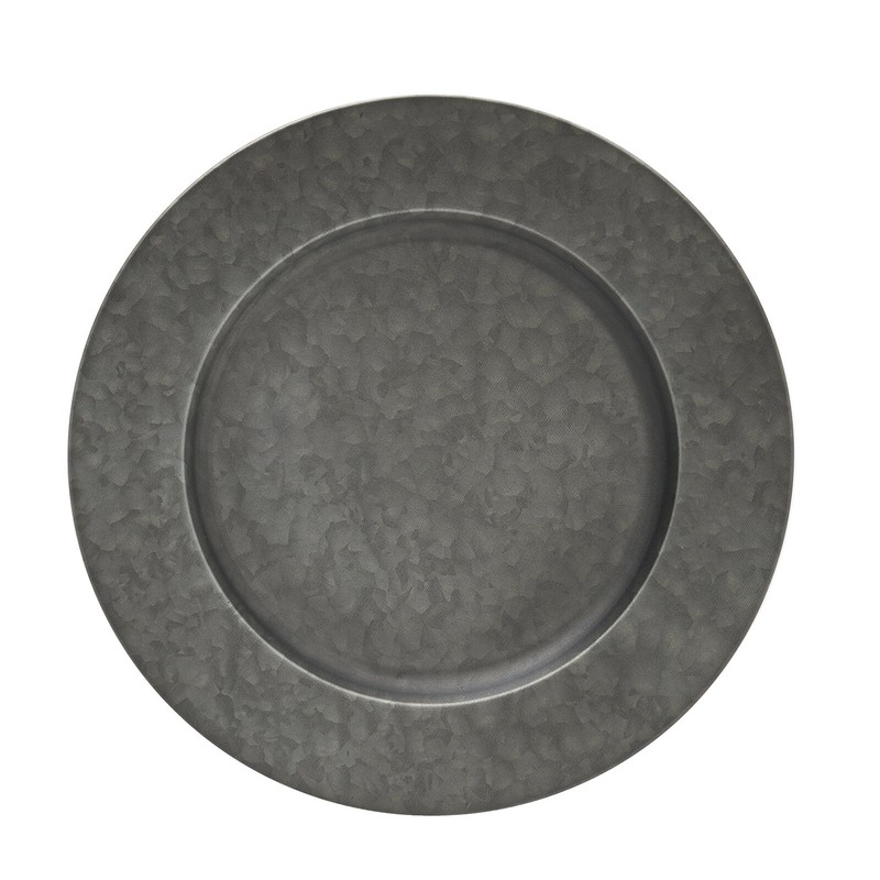 Gunmetal Gray Galvenized Plate Charger