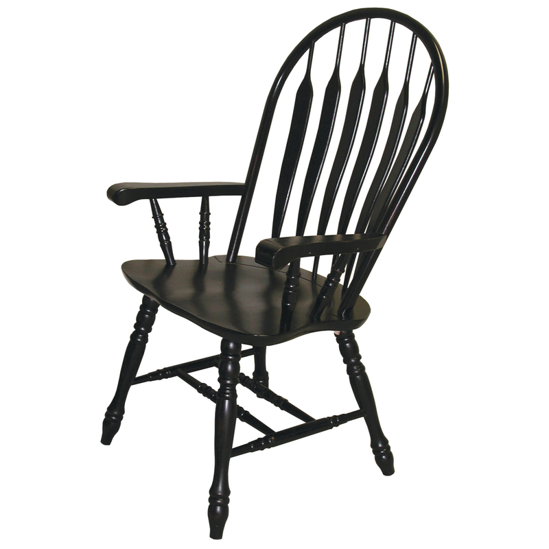 Haldan Solid Wood Windsor Back Arm Chair