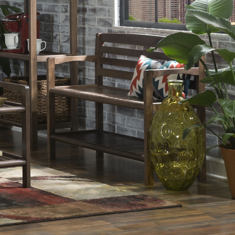 Hales Wood Shelves Storage Bench