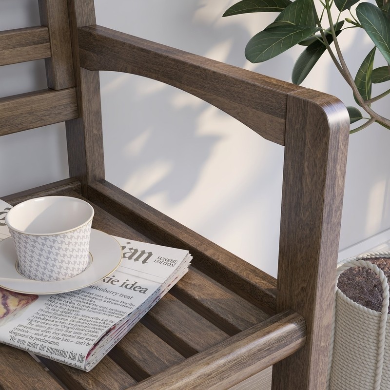 Hales Wood Shelves Storage Bench