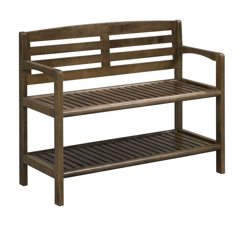 Hales Wood Shelves Storage Bench