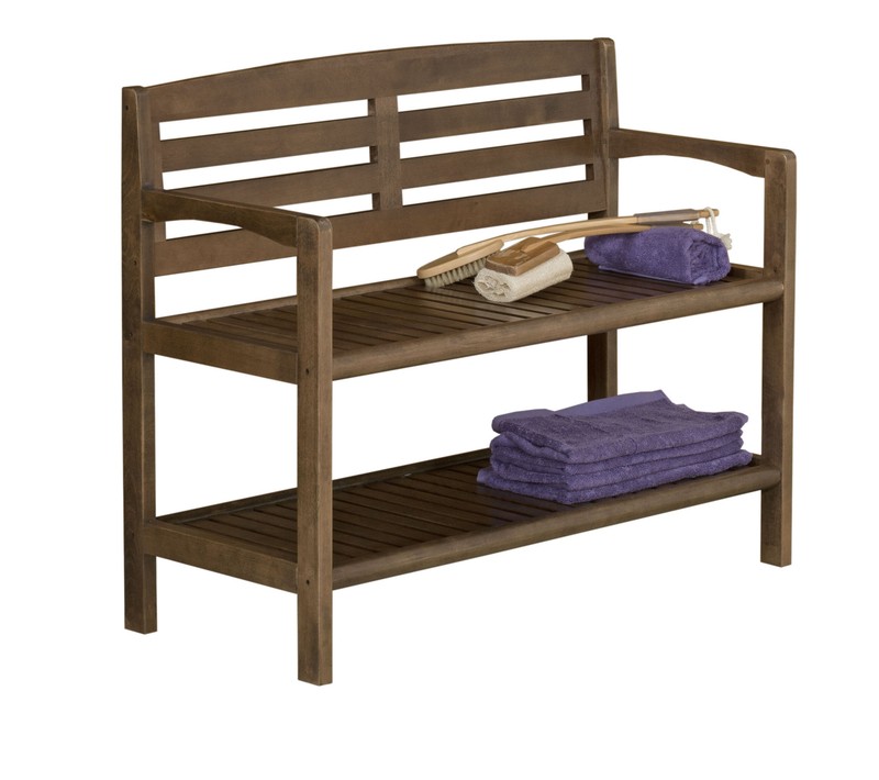 Hales Wood Shelves Storage Bench