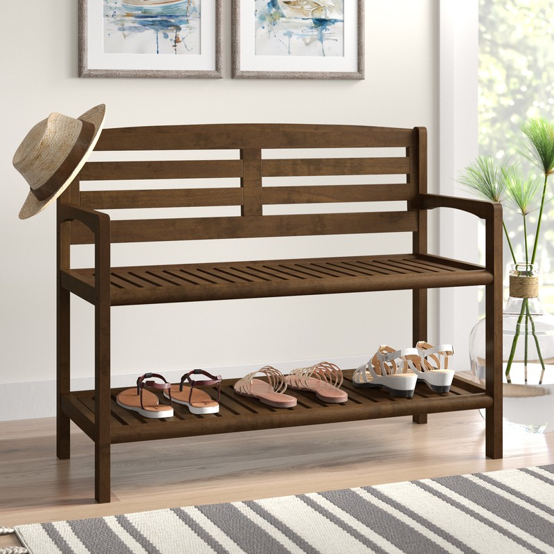 Hales Wood Shelves Storage Bench