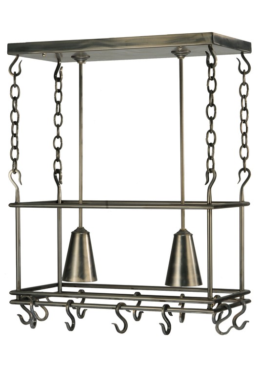 Handcrafted 2 Light Pot Rack