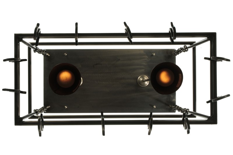 Handcrafted 2 Light Pot Rack
