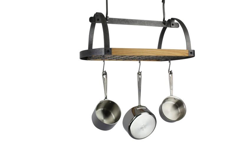 Handcrafted Decor Oval Ceiling Hanging Pot Rack