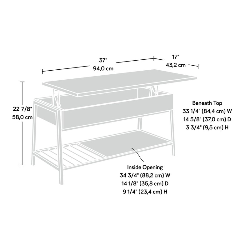 Haneline Lift Top 4 Legs Coffee Table with Storage
