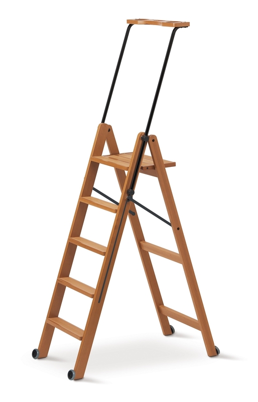 Hardison 72 ft Wood Step Ladder with 250 lb. Load Capacity