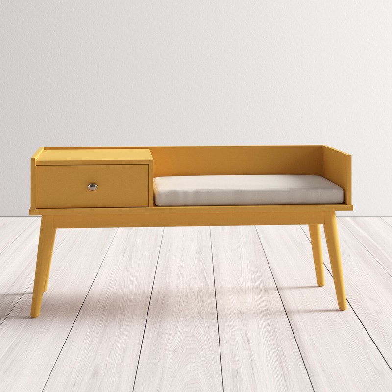 Hartnett Wood Drawers Storage Bench