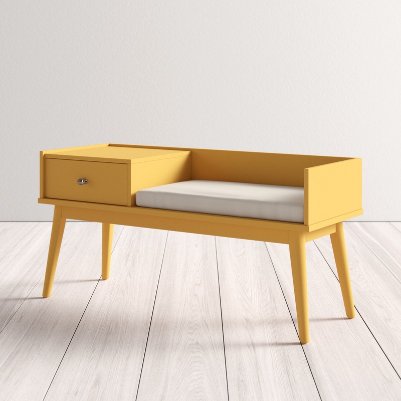 Hartnett Wood Drawers Storage Bench
