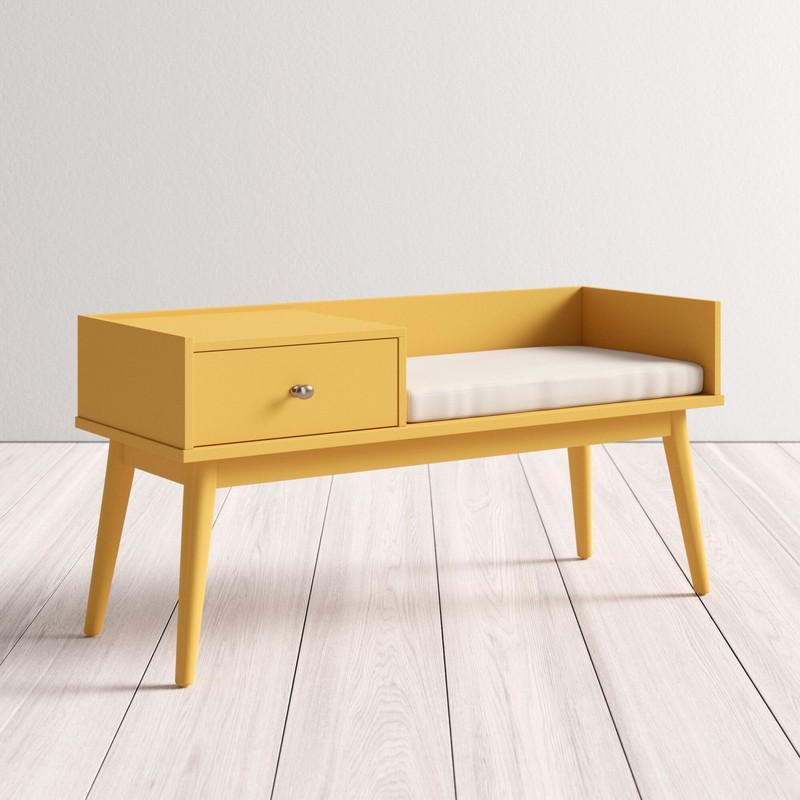Hartnett Wood Drawers Storage Bench
