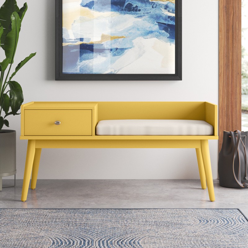 Hartnett Wood Drawers Storage Bench