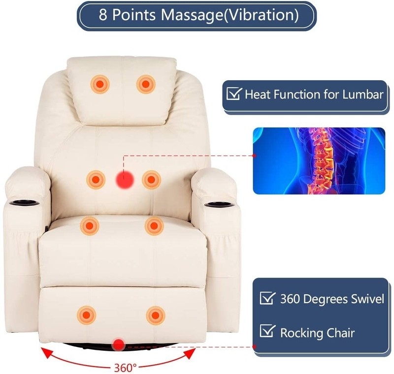 Hefley 33.5'' Wide Power Swivel Standard Recliner with Massager