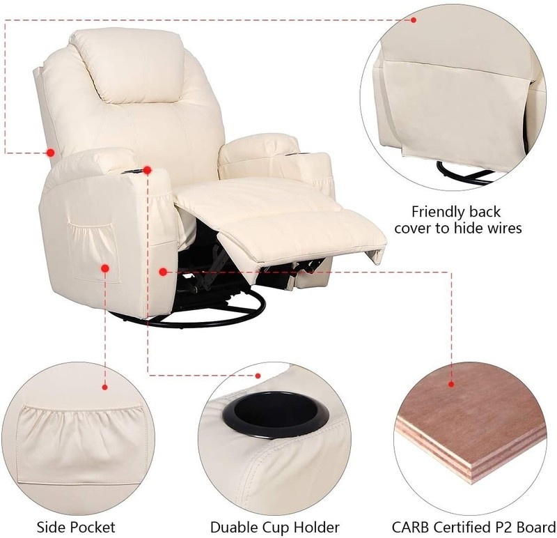 Hefley 33.5'' Wide Power Swivel Standard Recliner with Massager