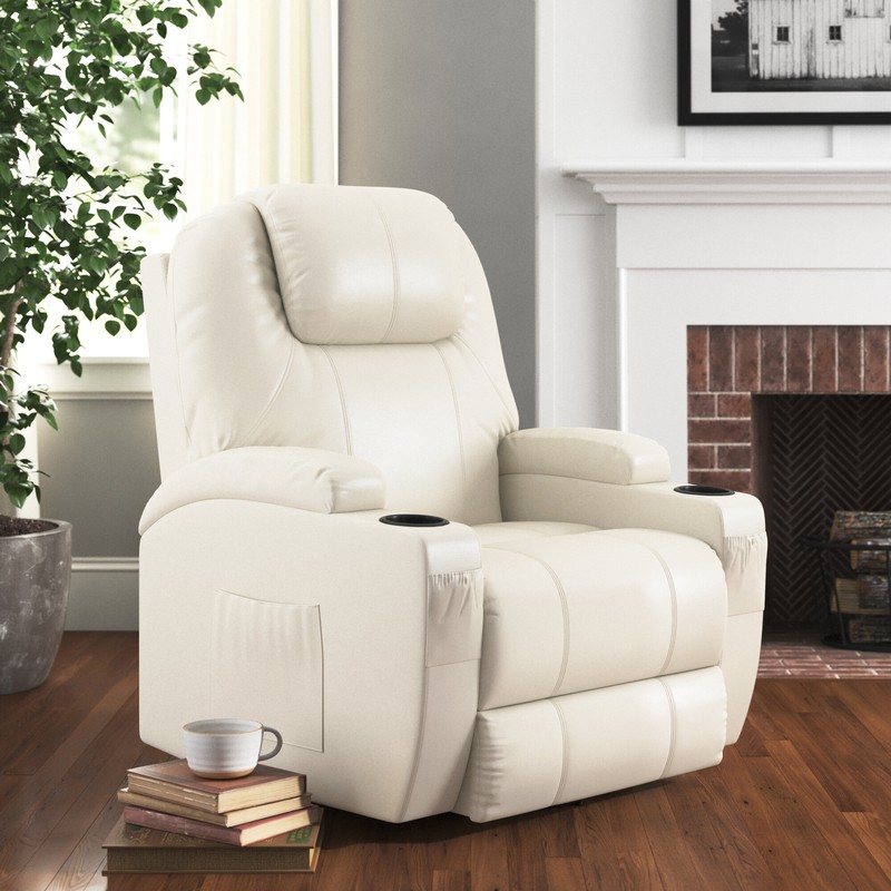 Hefley 33.5'' Wide Power Swivel Standard Recliner with Massager