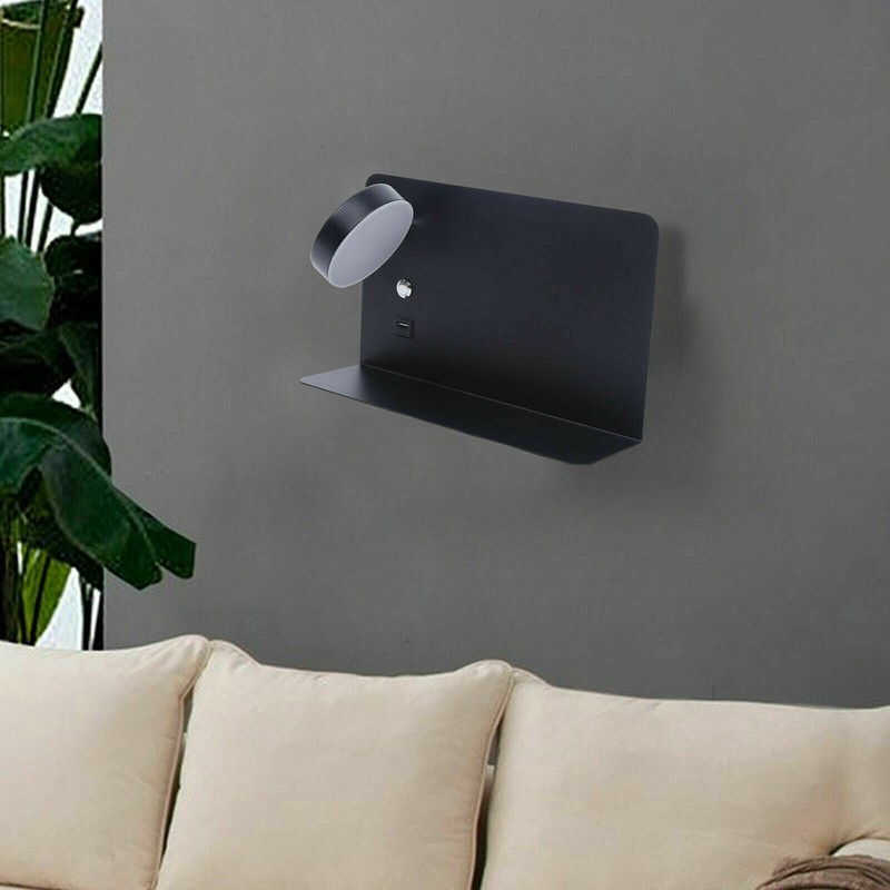 Heimdal 1 - Light Dimmable Black Flush Mounted Sconce